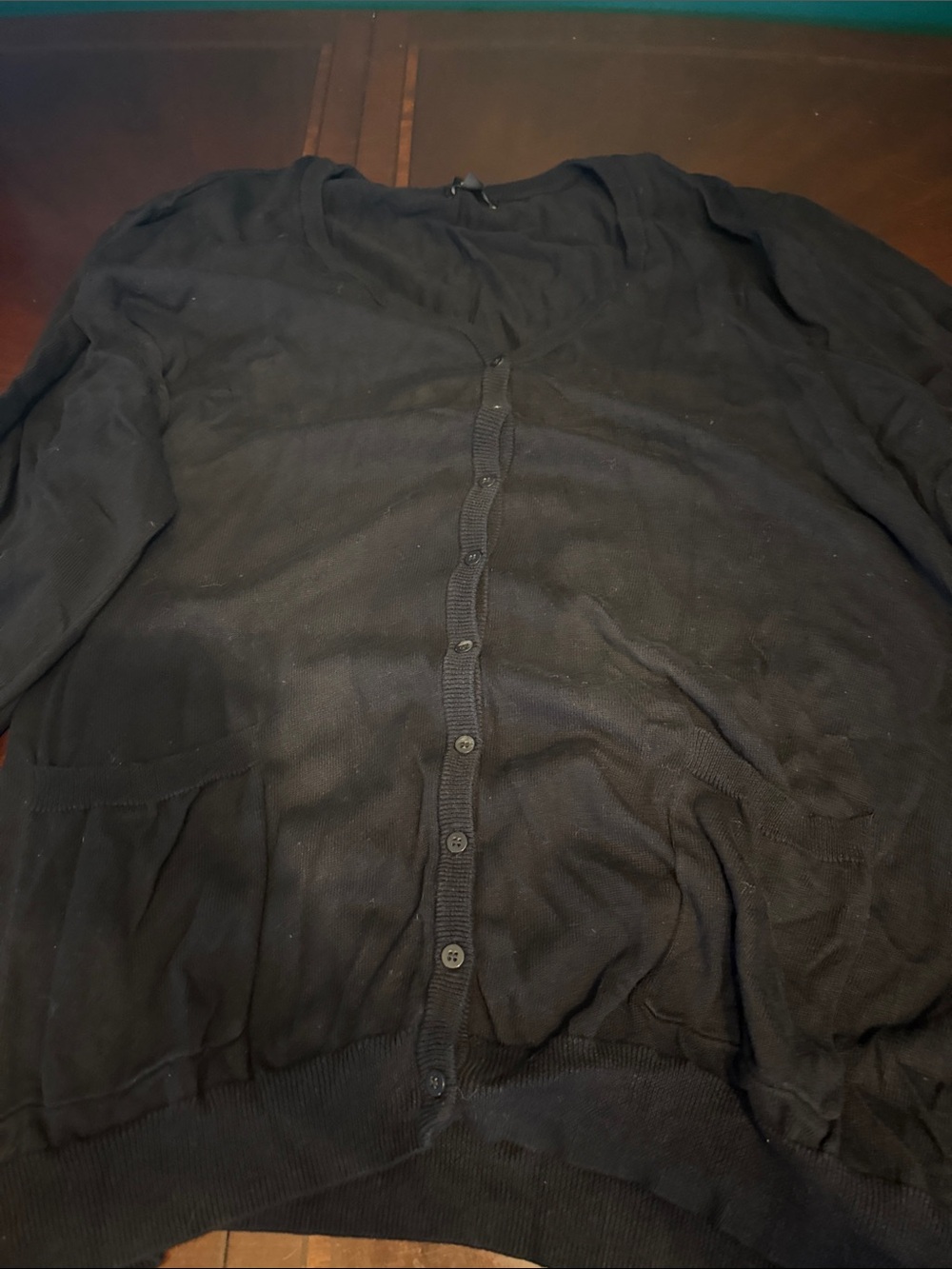 Women’s Black Button-Front Lightweight Cardigan